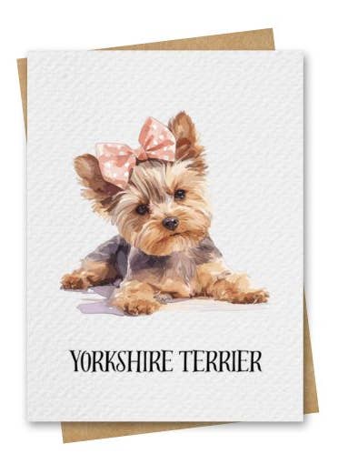 Cartão com Cão Yorkshire Terrier em Aguarela Incl. Envelope Kraft por atacado de Paper Kuts