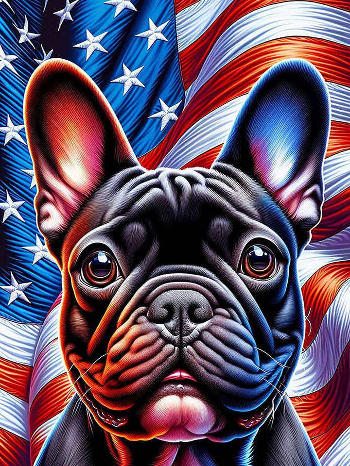French Bulldog Black- DCR Pat III House Flag for wholesale by Best of Breed Products