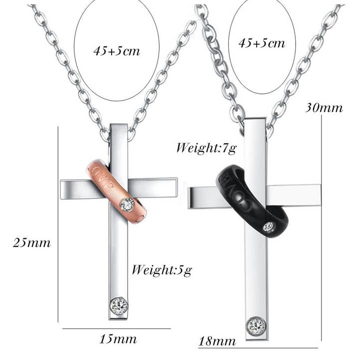 Ole - Wholesale Pendant/Charm Necklace - Stainless Steel Cross Necklace N376710