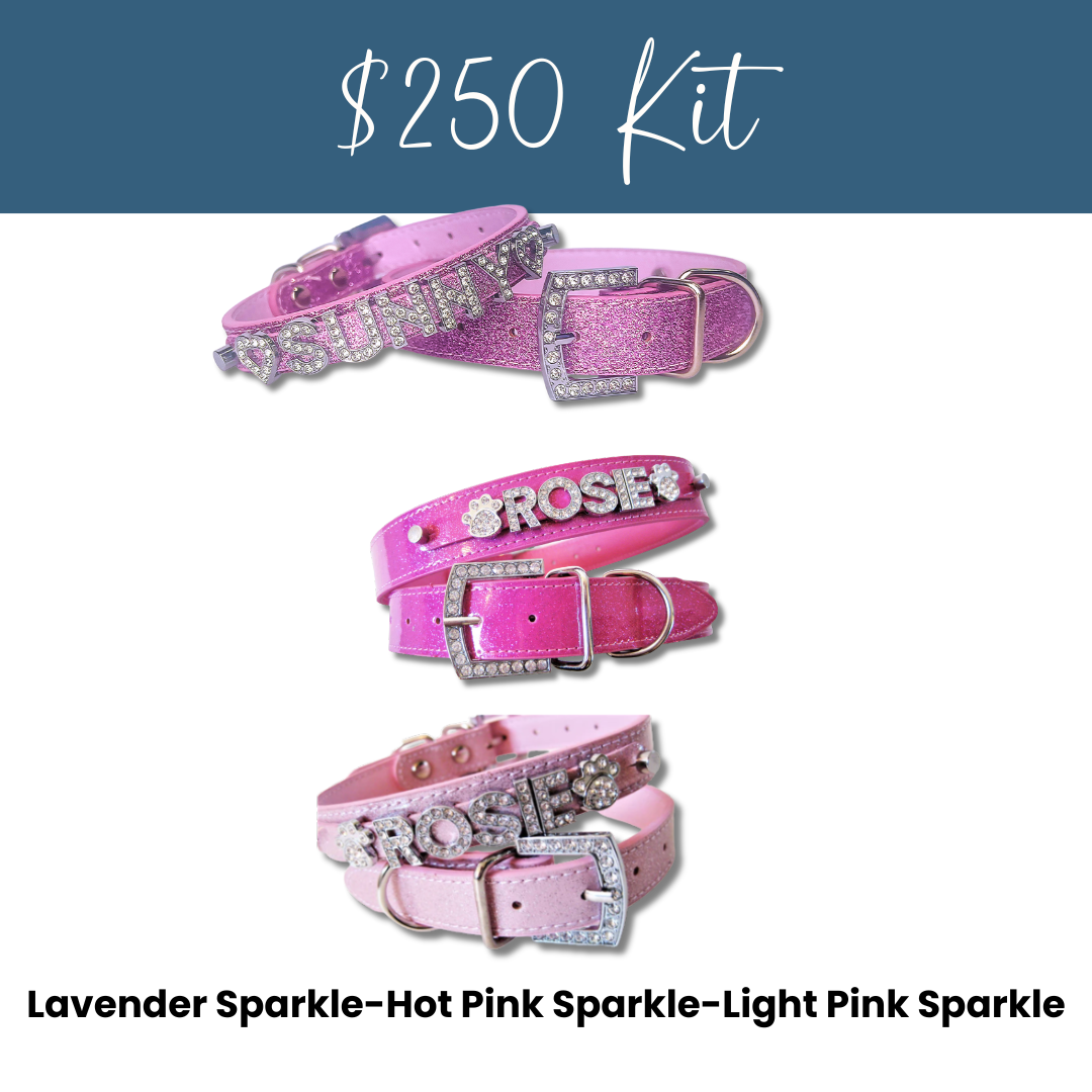 House of FurBaby - Wholesale Pet Collar - Cat/Dog - DIY Pet Collar Bar Kit: Silver Sparkle 280 Pieces $600 Value24