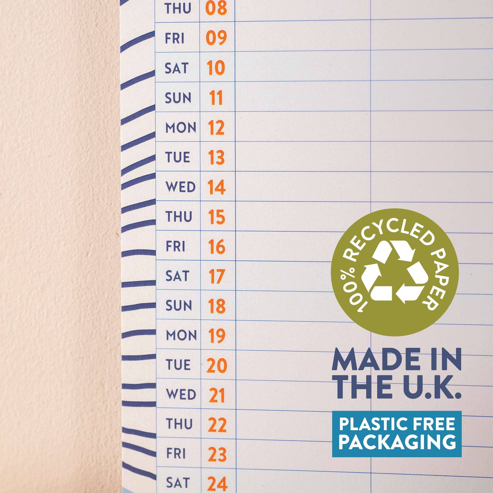 Good Tuesday (Once Upon a Tuesday) – Agenda por atacado – Planeador Familiar de Parede 2026 Tidal Waves | 5 Colunas | A34