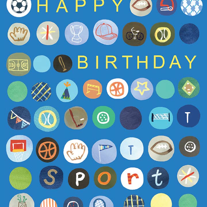 CARTE D'ANNIVERSAIRE SPORTIVE 4,5 x 6,25 pour la vente par Calypso Cards LLC