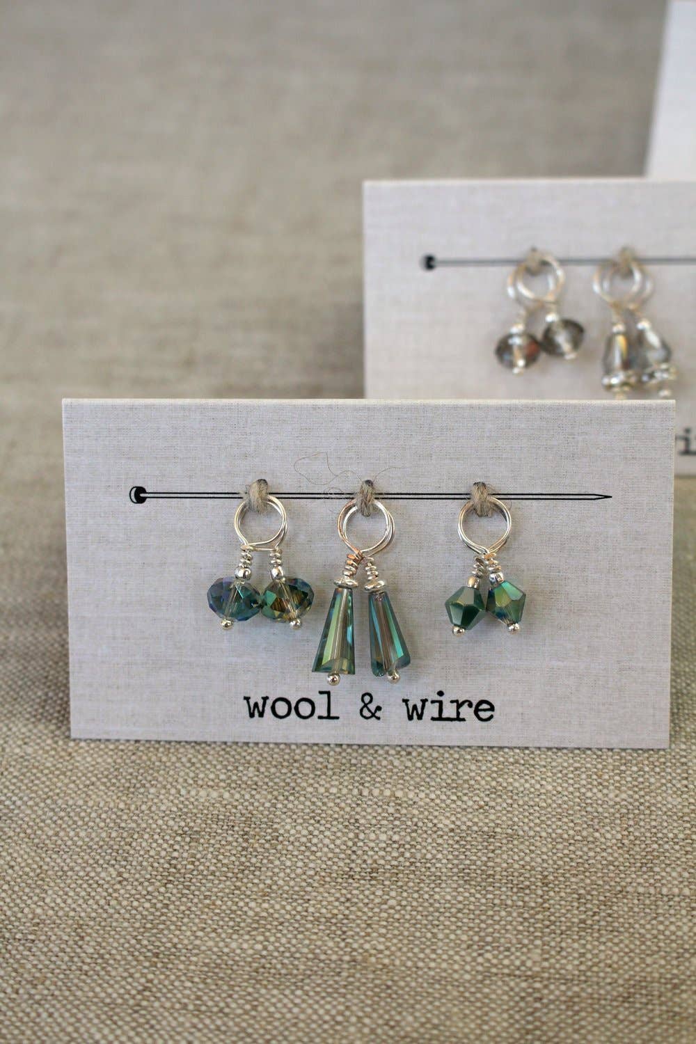 NNK Press - Wholesale Knitting/Crochet Supplies - Wool & Wire: Mini Crystal & Pearl Stitch Markers (Set of 6)1