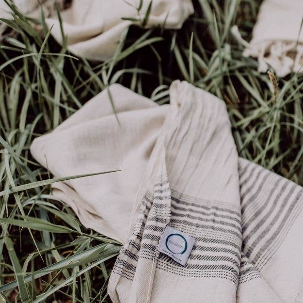 Ecobain - Vente Serviette de plage - Serviette de hammam « Collection Lin » | lin+coton9