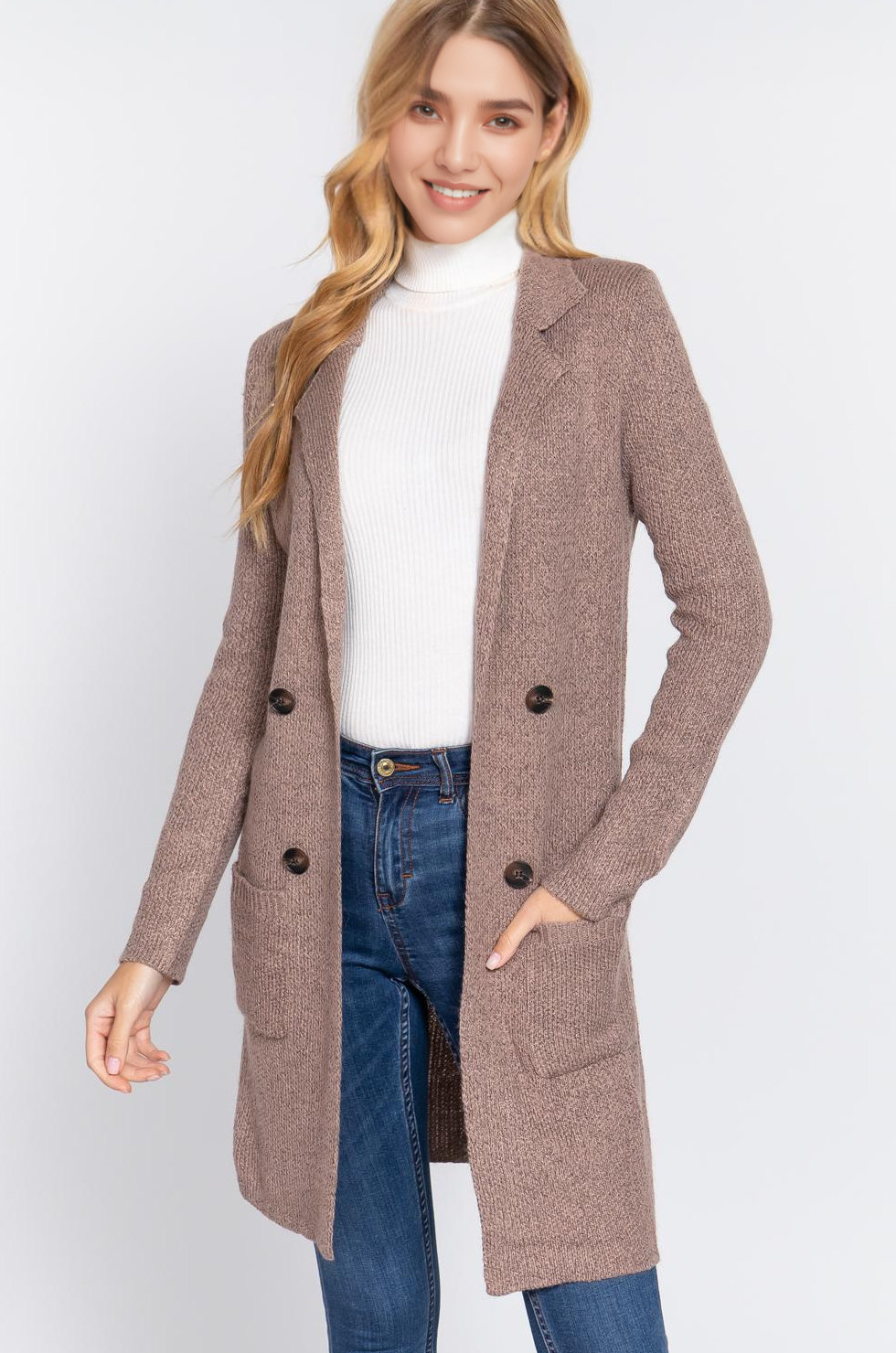 42POPS - Wholesale Peacoat - Dames - ,,._ Getailleerd Dubbelknoops Vestjas Cardiganjas14