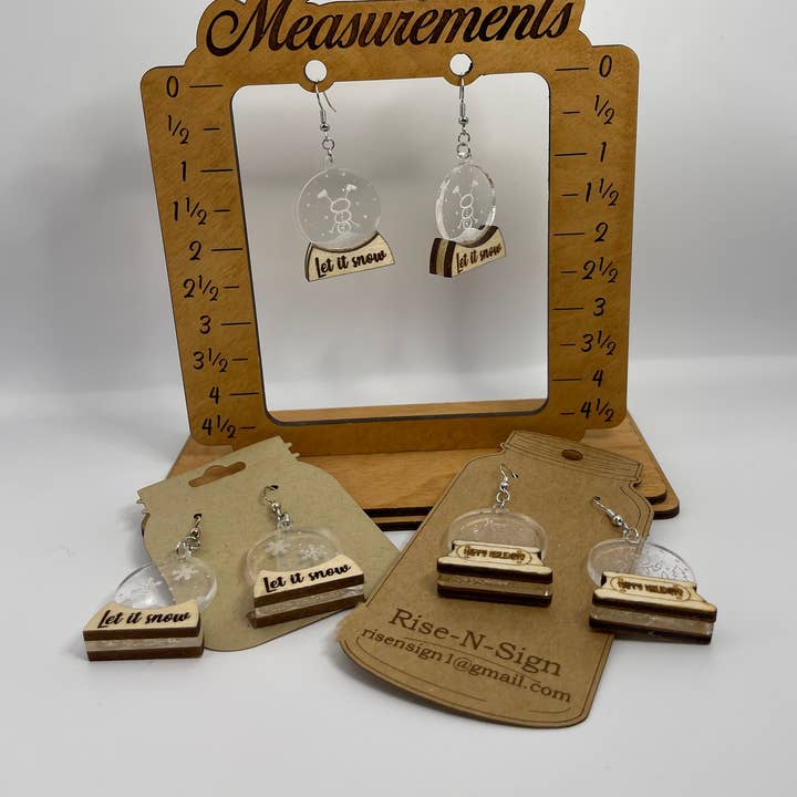 Rise N' Sign – wholesale Dangle earrings – SNOW GLOB DANGLYS1