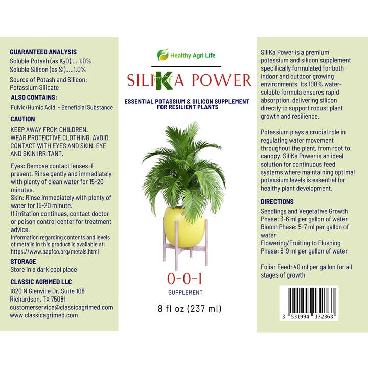 Healthy Paw Life - Wholesale Fertilizer - SiliKa Power – Premium Liquid Silica Plant Fertilizer and Supplement to Strengthen, Protect and Boost Growth 8 oz4