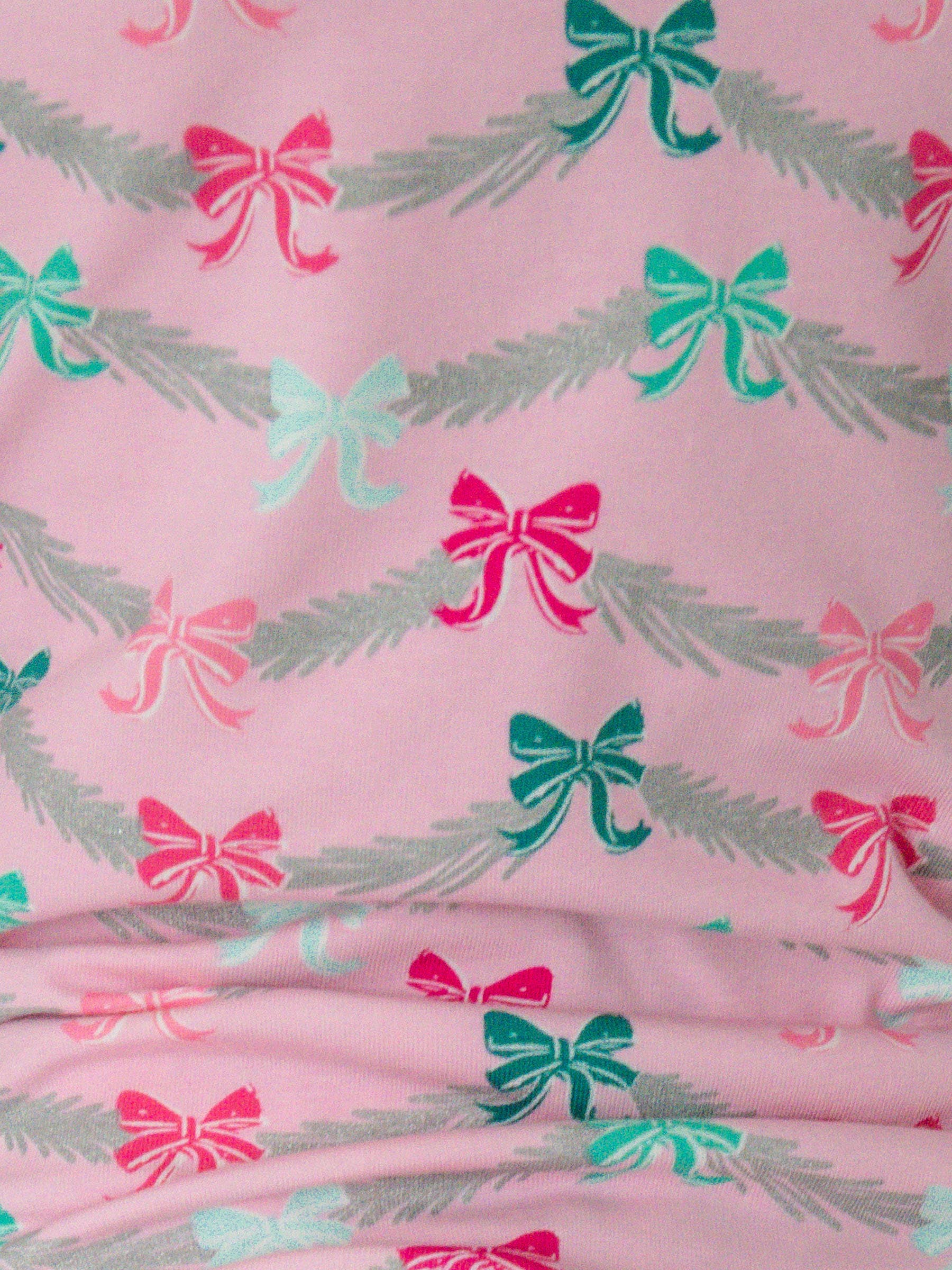 SoftSnooze™ Toddler Girls Cotton Modal Sparkle Pink Tinsel Tidings Ruffle Long Sleeve Pajama Set with Signature Rear Ruffles for wholesale on Faire7