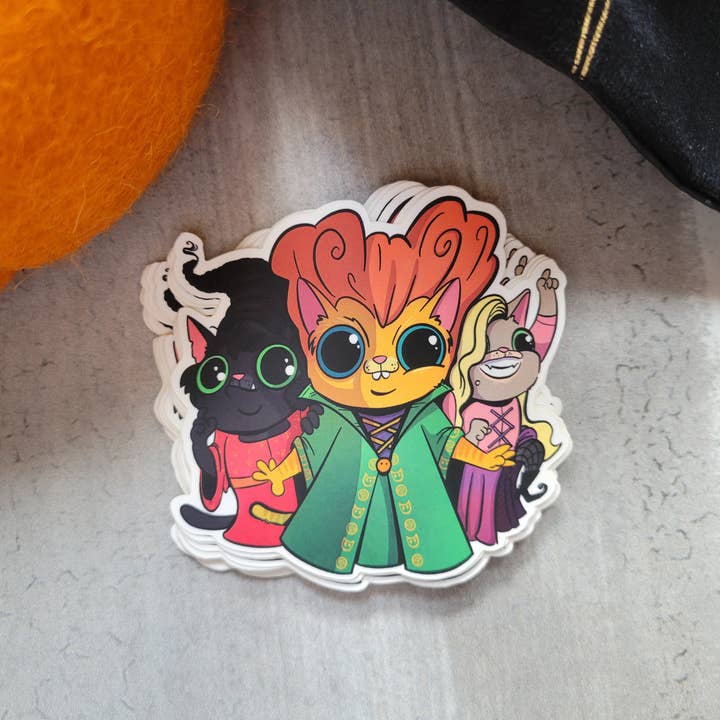Sanderson Sisters Cat Sticker - Cute Halloween Kitty Witches and other Purchase Wholesale hydro flask. Free Returns & Net 60 Terms on Faire trending on Faire.