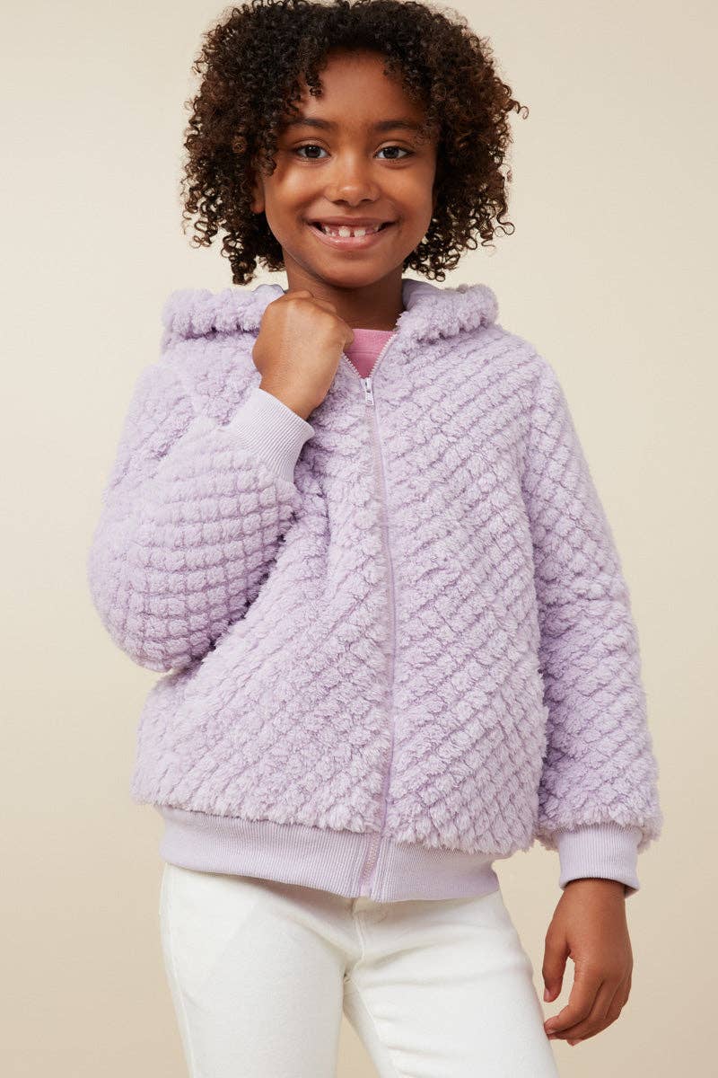 Mokka Gesteppte Plüschjacke mit Kapuze für Mädchen für den Großhandel auf Faire6