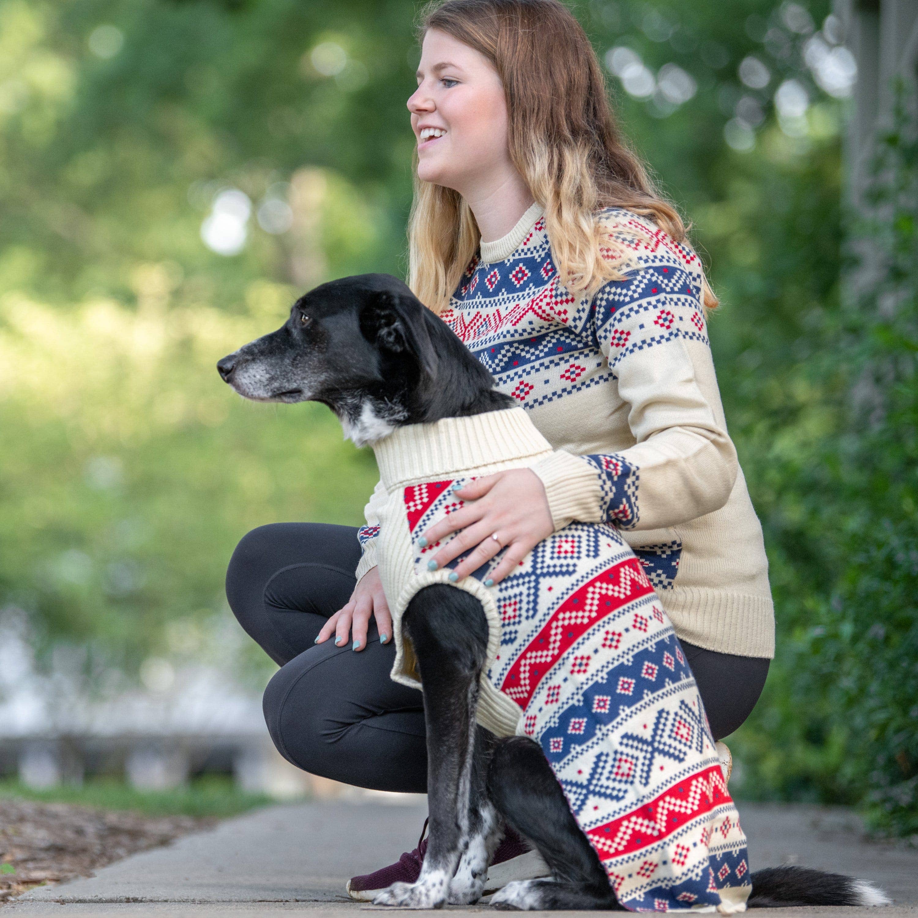 Blueberry Pet - Wholesale Pet Sweater - Dog - Custom-Knit & Dyed Holiday Family Sweater in Cream White1