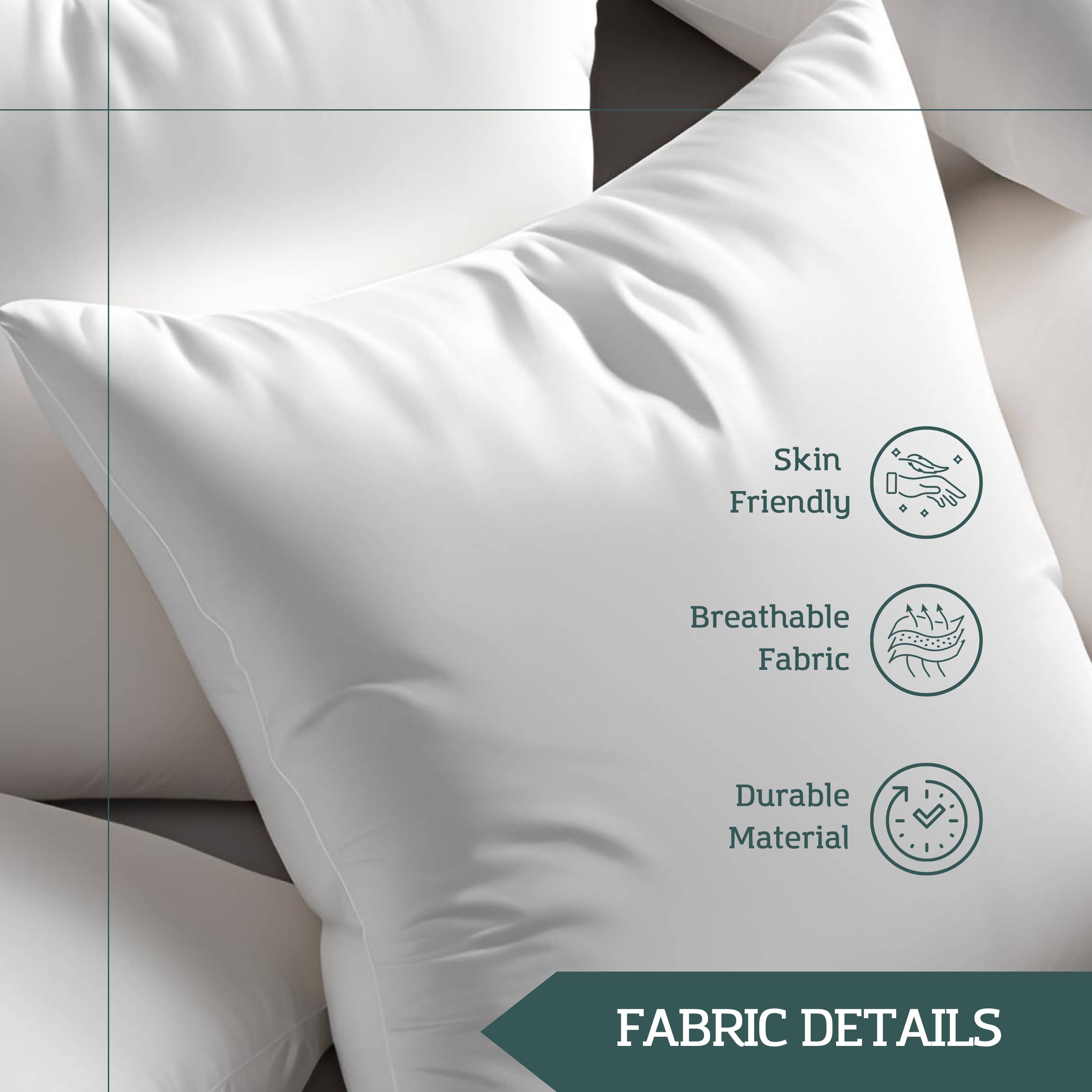 India's Heritage – Großhandel Zierkisseneinsatz – Feder- und Daunenkissen, 60 cm x 60 cm2