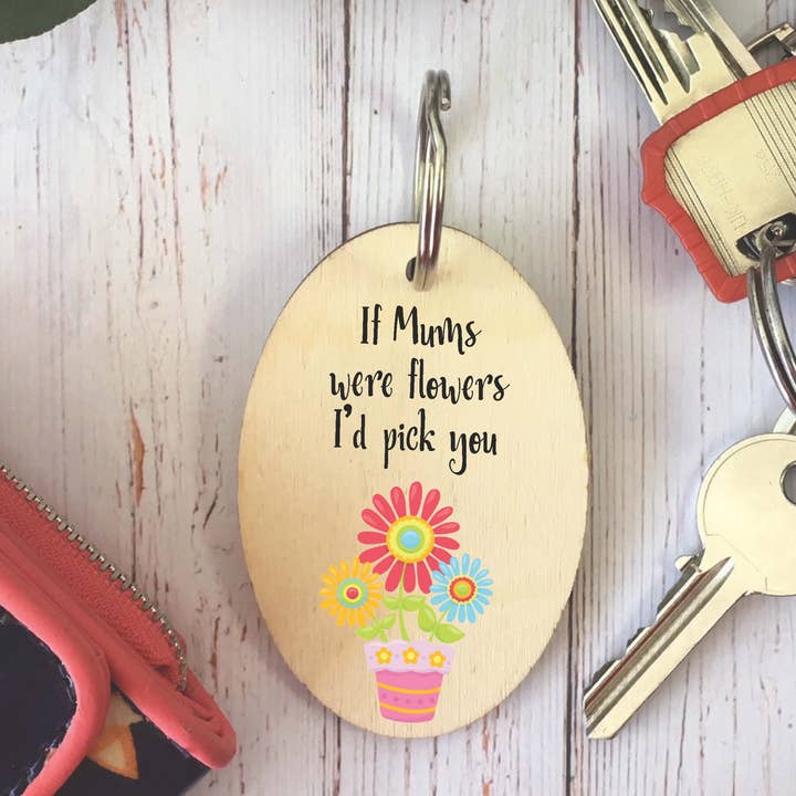 Porte-clés en bois - Si les mamans étaient des fleurs pour la vente par Dios Designs