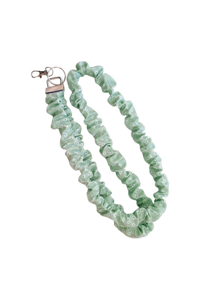 Scrunchie Lanyard - Mint Daisy for wholesale by Kiki & Co.