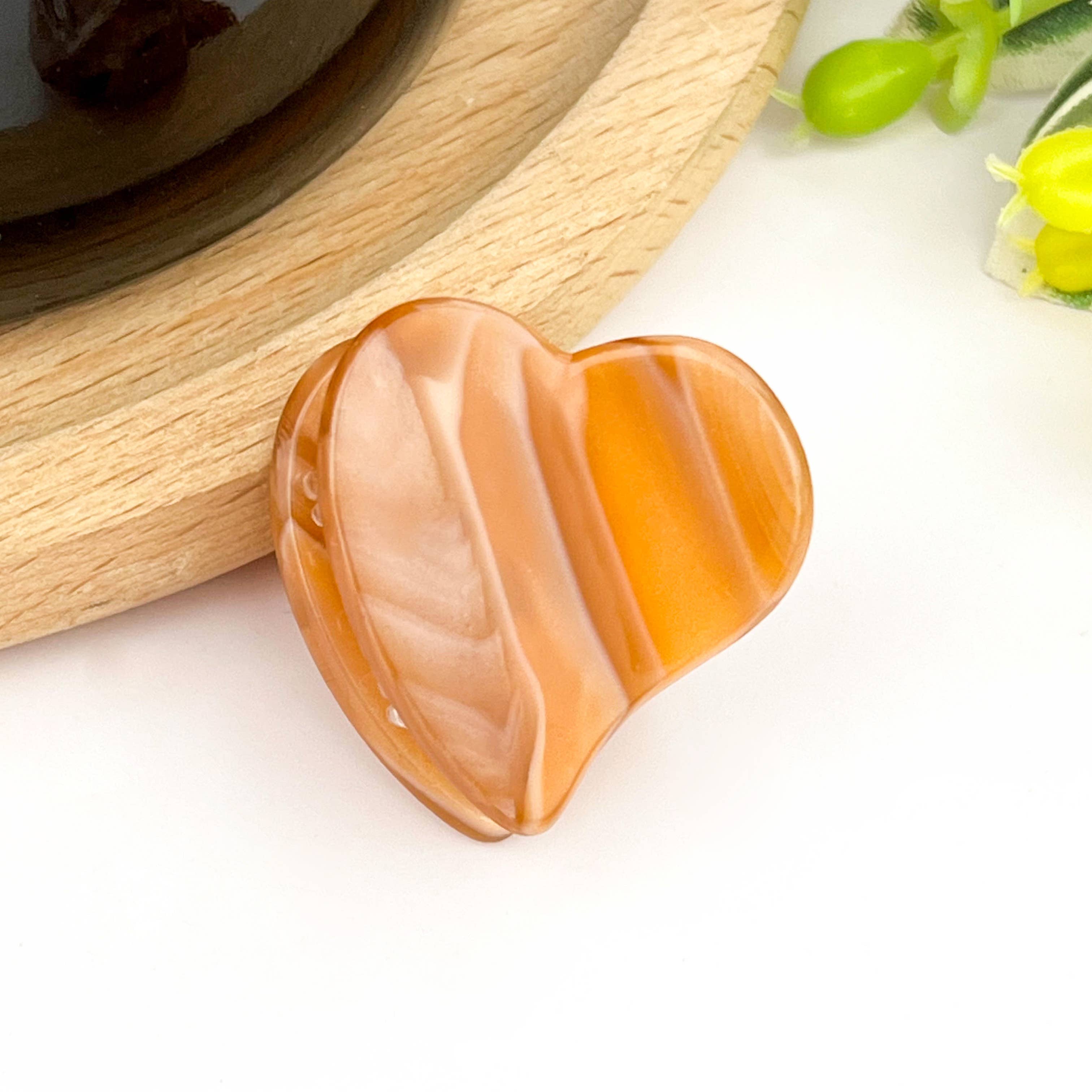 TheDivaSoap - Vente Pince à cheveux – femme - Pince à cheveux mignonne en acétate en forme de mini cœur, pince à cheveux pour la Saint-Valentin2