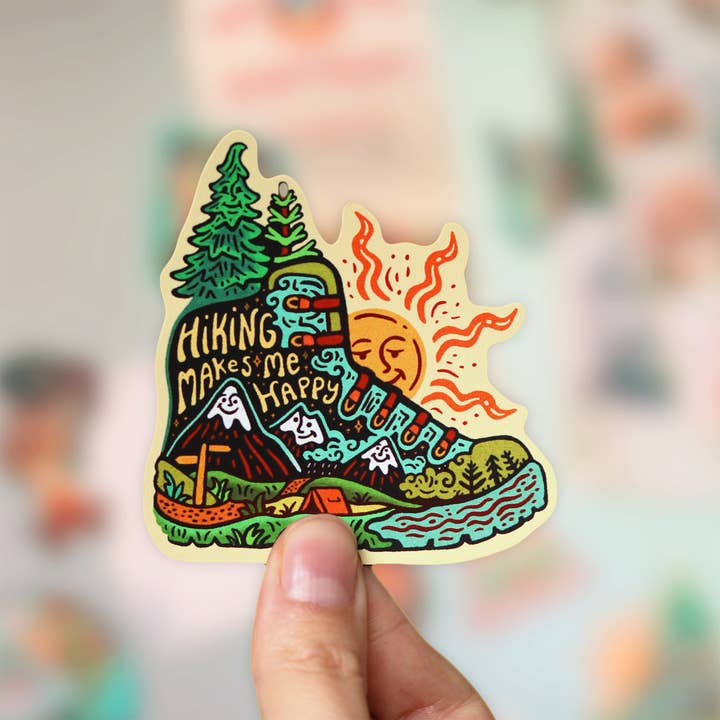 SeeknRevel - Wholesale Magnet - Hiking Makes Me Happy - Magnet