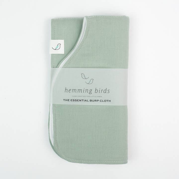 The Essential Burp Cloth - Sage for wholesale by Hemming Birds