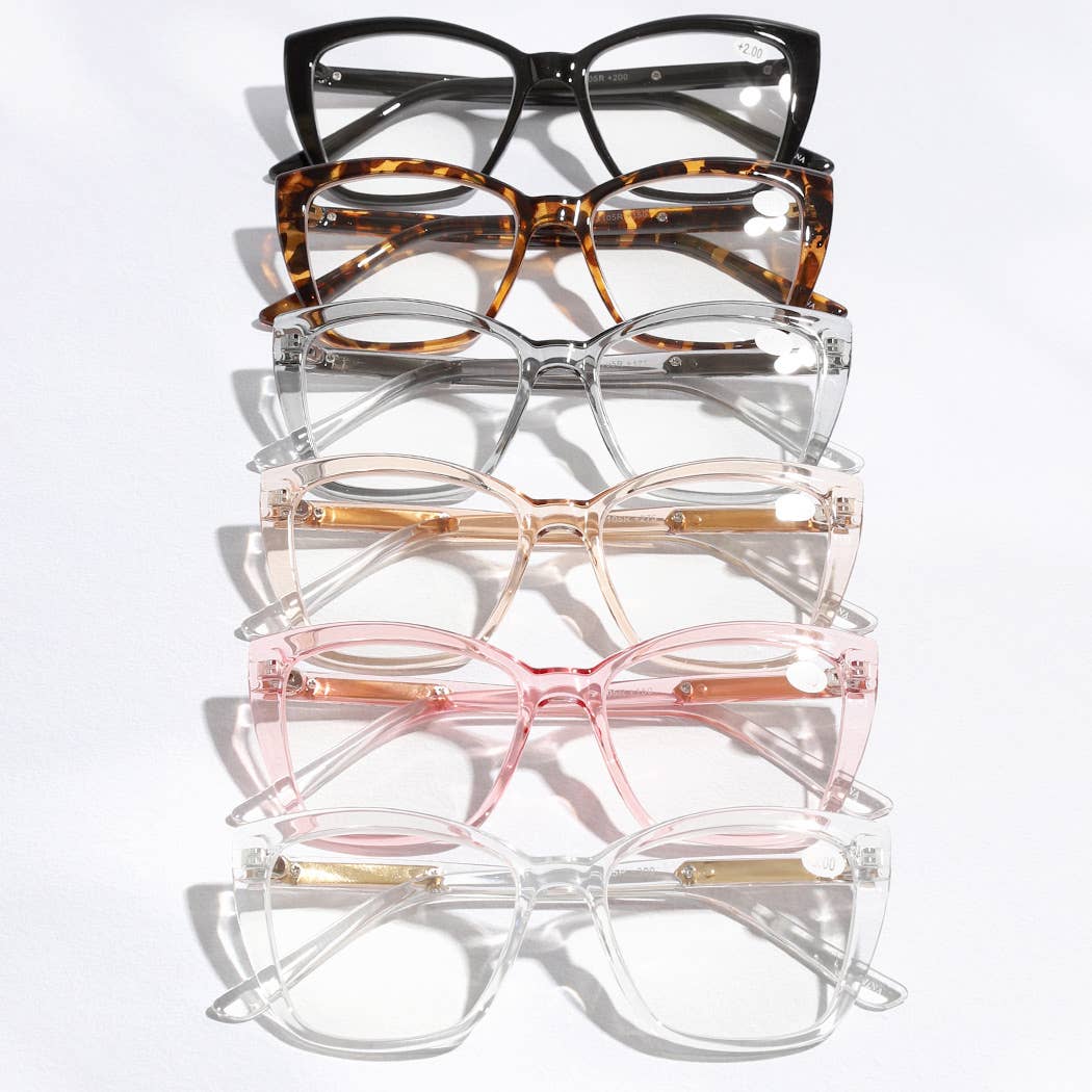 12 VERSCHILLENDE KLEUREN Modieuze leesbril met gekleurd montuur voor groothandel op Faire5