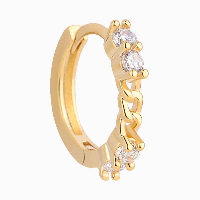 Chain-Shaped Gemstone Hoop for wholesale by oumo jewelry