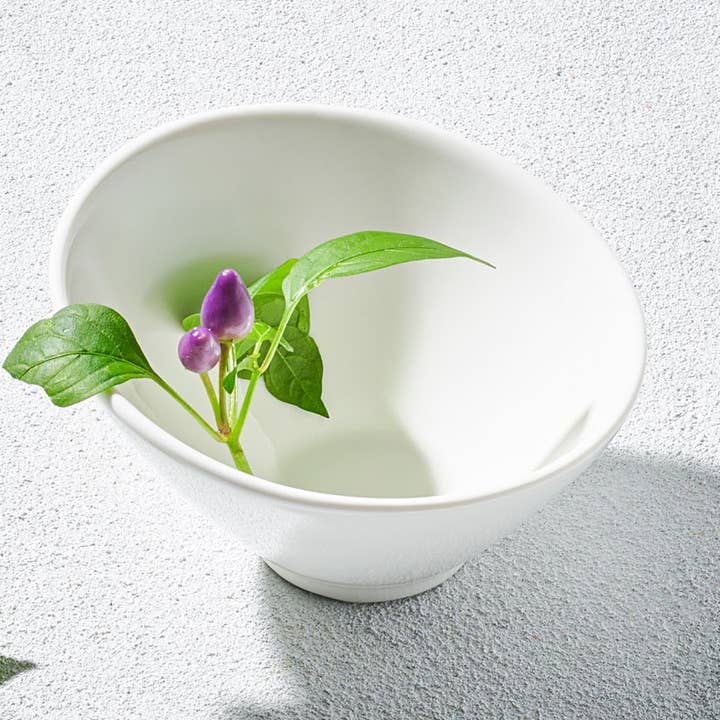 Vikko Lightning - Ciotola bianca inclinata, 7 oz, 12,7 cm per la vendita all'ingrosso da parte di Kadra Kitchenware