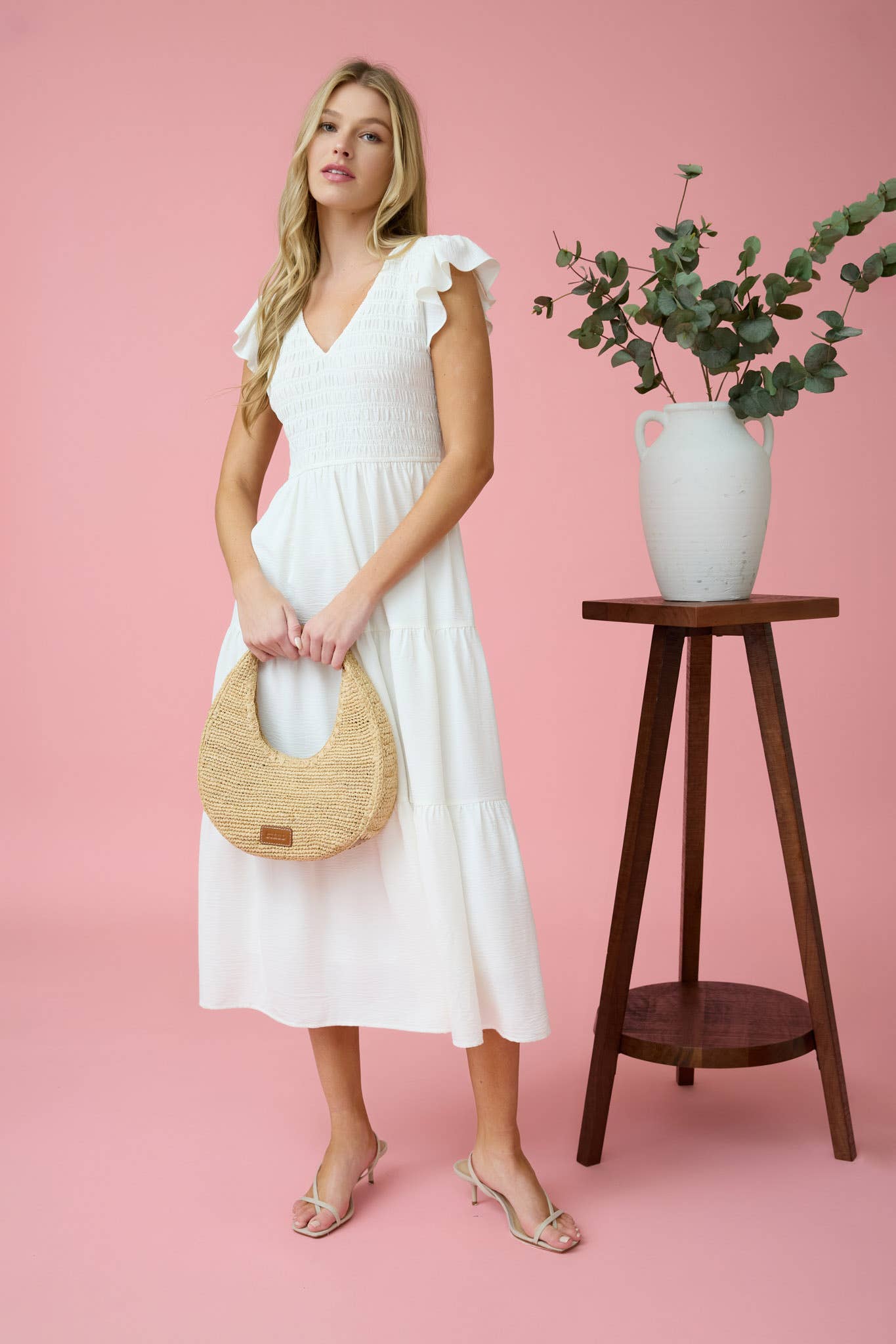 MINE - Wholesale Dress - Women's - FLUTTER SLEEVE MAXI DRESS51