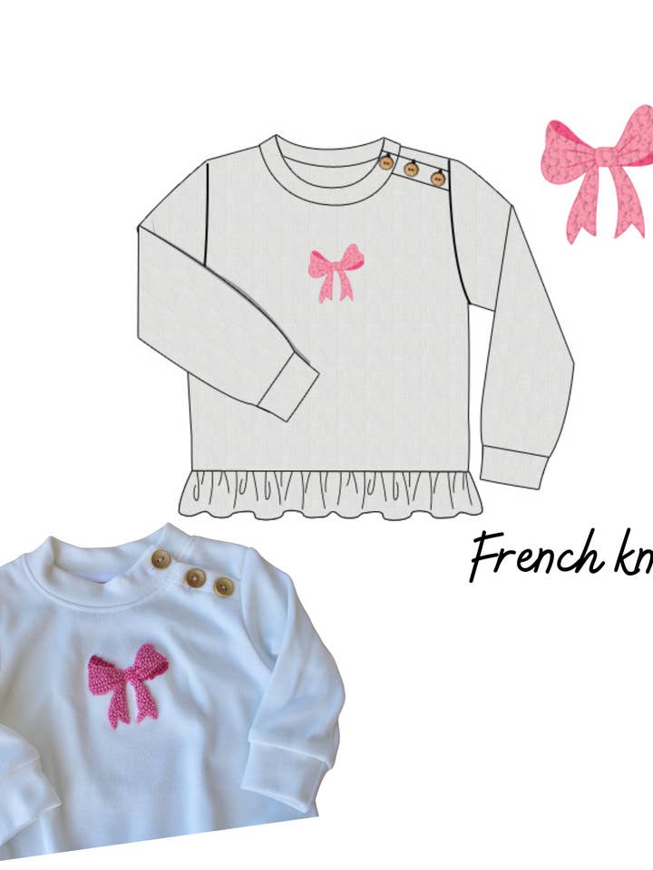 Bow Sweater for wholesale by Laura’s Little Lovelies