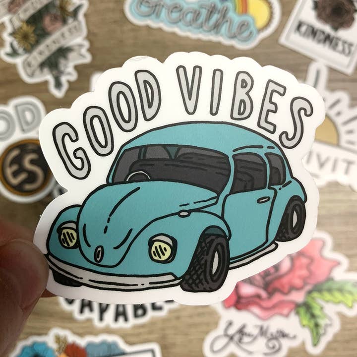 Good Vibes Car Sticker for wholesale by Big Moods