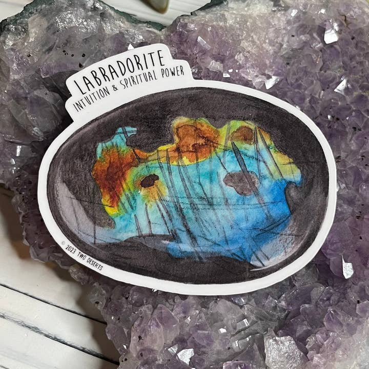 Adhesivo de vinilo de cristal de labradorita para venta al por mayor de Two Deserts