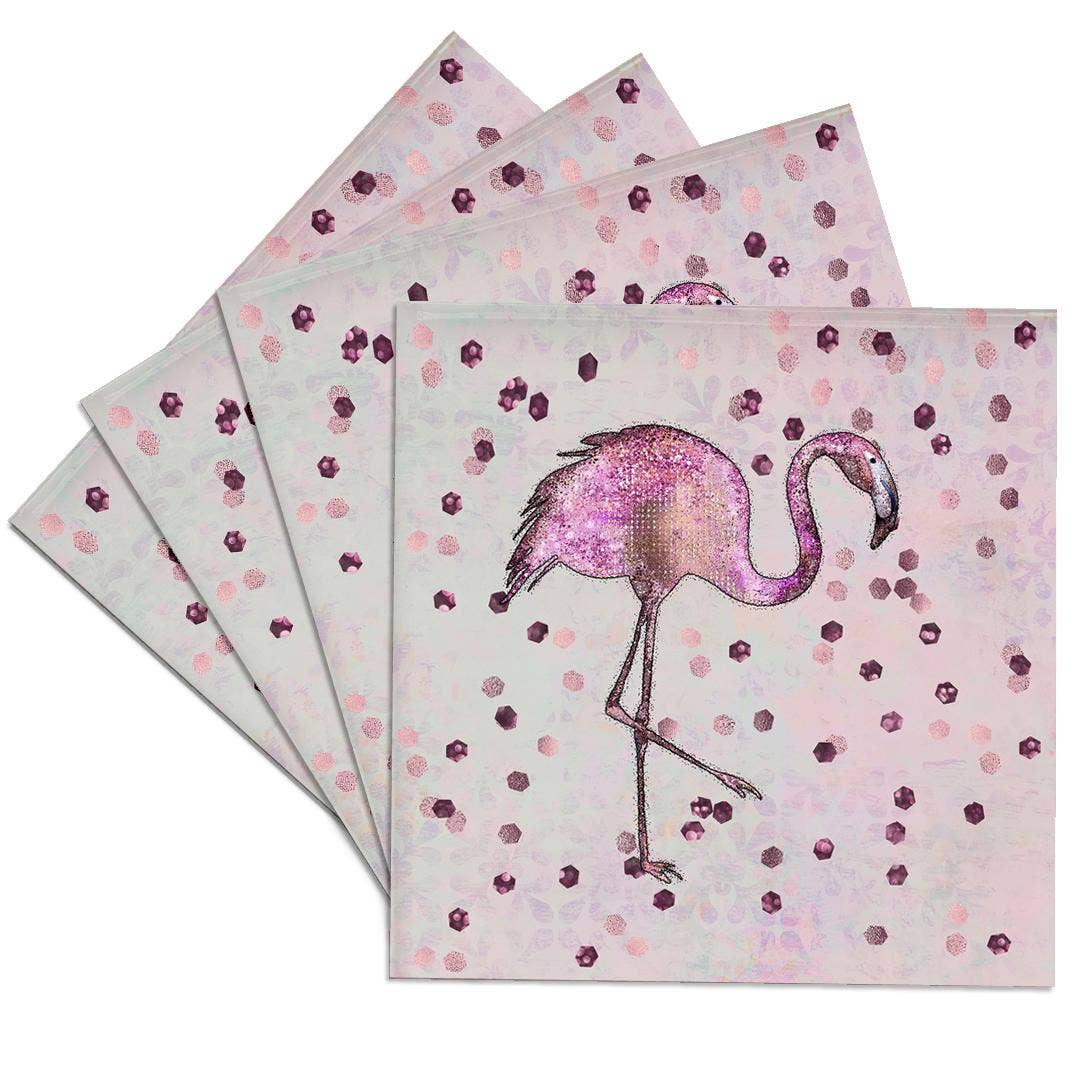 3dRose - Wholesale Coasters - 3dRose, Image of Shimmering And Glittering Flamingo Bird, Coaster0
