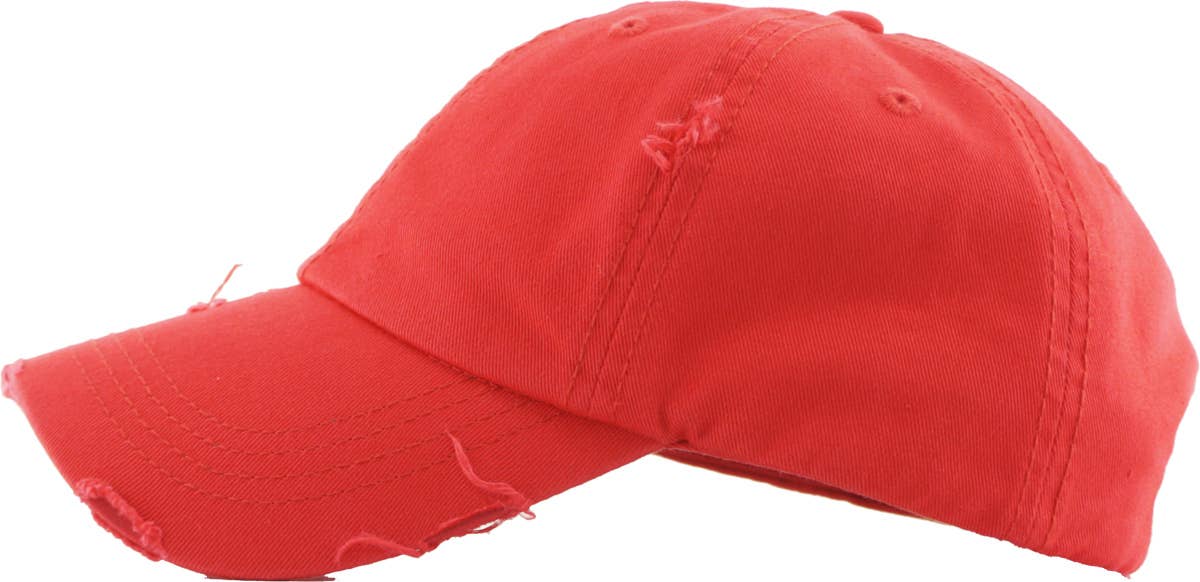 KBETHOS - Wholesale Ponytail Cap - Women's - Ponytail Washed Distressed Cotton Cap124