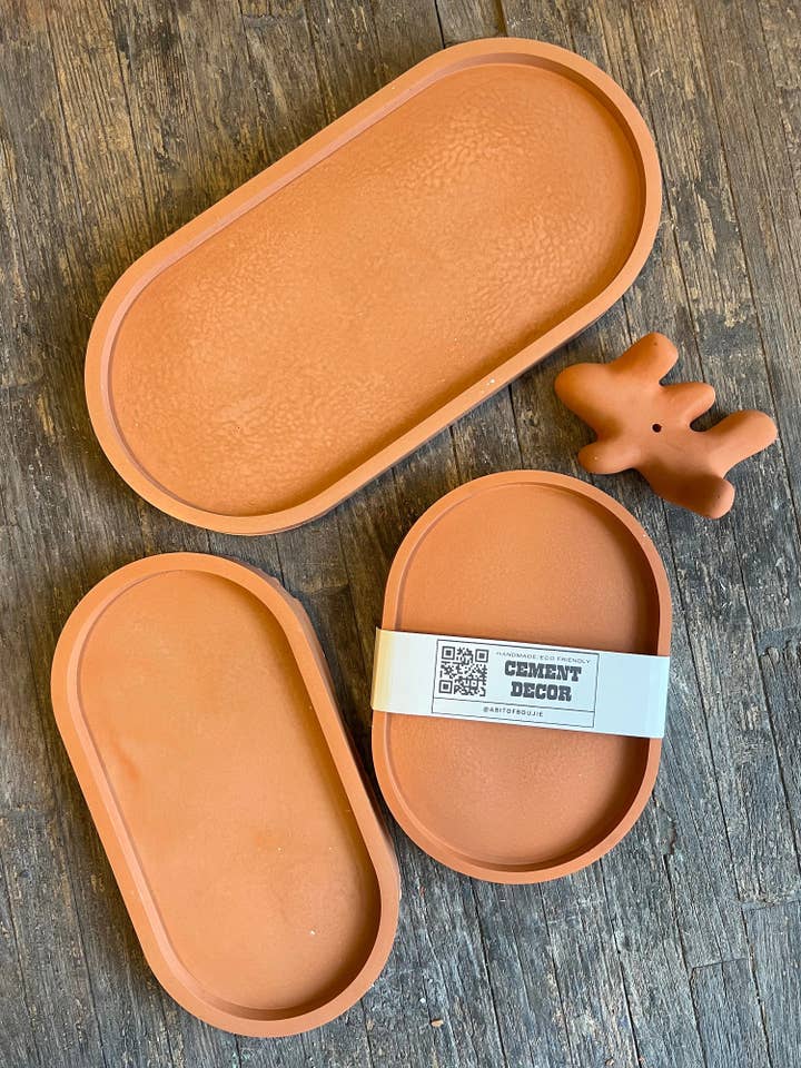Concrete Oval Tray for wholesale by A Bit Of Boujie