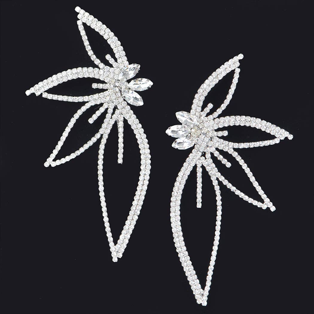 3AM BY H&D ACCESSORIES - Vendita all'ingrosso Orecchini pendenti - Orecchino a fiore con strass2