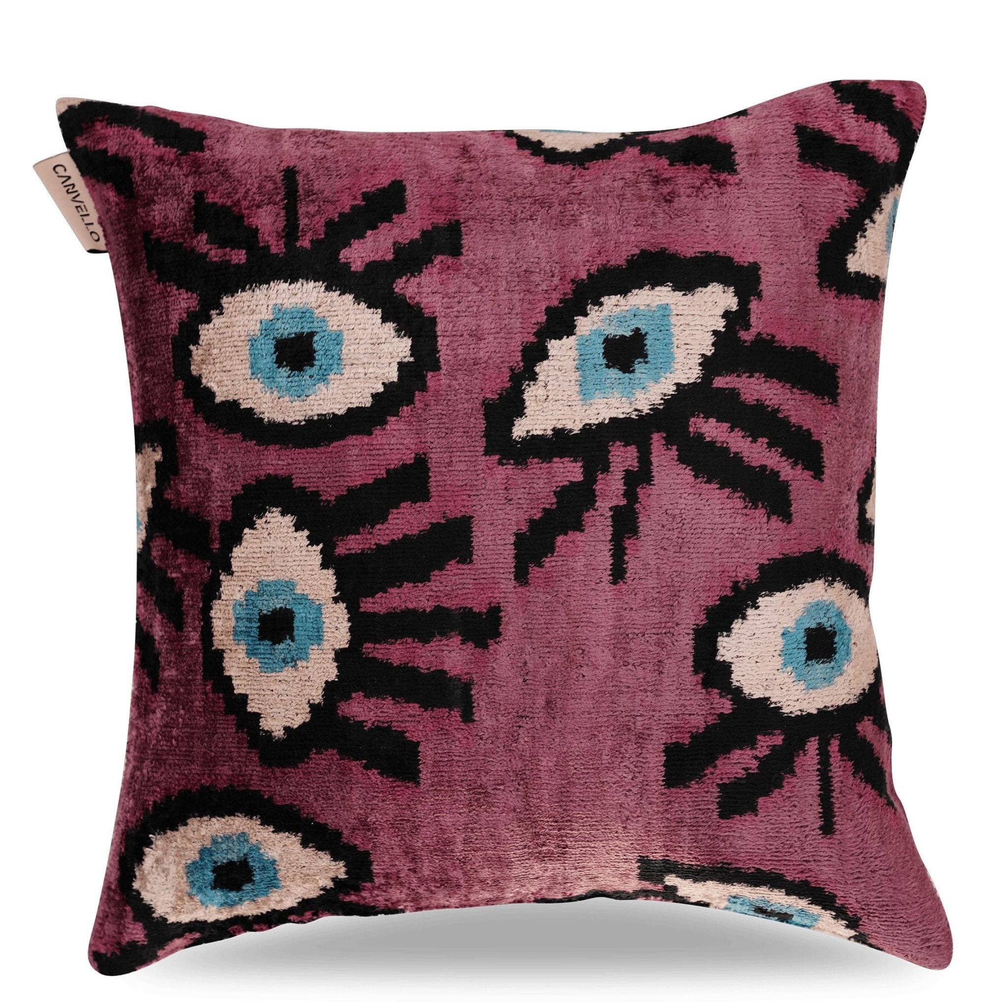 Canvello - Wholesale Throw/Decorative Pillow - Canvello Handmade Luxury Handmade Velvet Silk Evil Eye Throw Pillow With Down Insert2