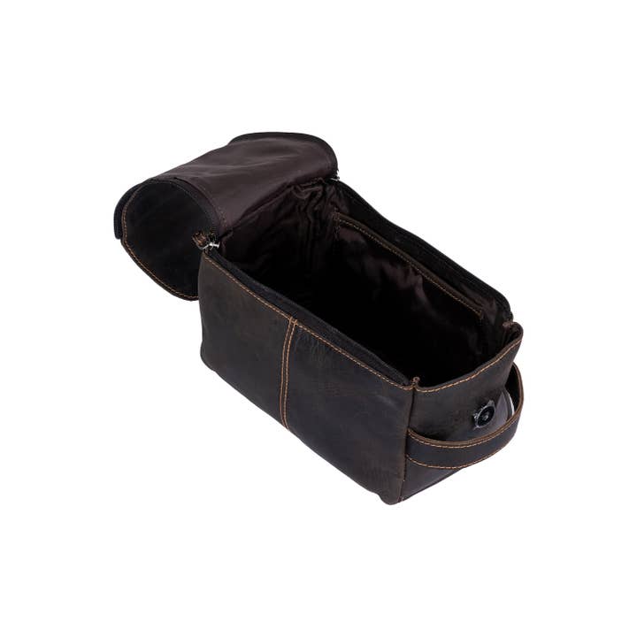 Greenwood Leather AU - Wholesale Toiletry bag – Unisex - Leather Travel Wash Bag Darwin Brown TB797BRN5
