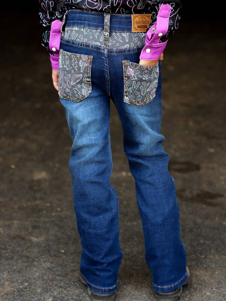 *UNGDOMME* RUMCOWBOY-DENIM JEANS MED BOOTCUT for engroshandel hos Ranch Dress'n