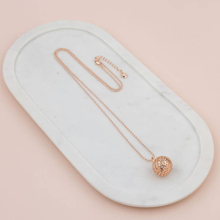 Lillyco AUSTRALIA - Wholesale Pendant/Charm Necklace - Rose Gold Happy Harmony Ball Necklace + FREE EARRINGS | L1855NRG + 372ERG