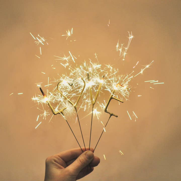 TOPS Malibu - Wholesale Sparkler - Mini 4" Gold "LOVE" Sparkler Wand Card - "Sparks Will Fly"2