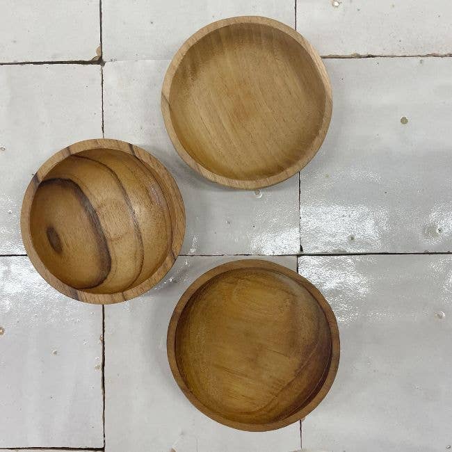 ByBazz - Vendita all'ingrosso Vassoi da portata - Ciotola in teak da 8 cm1