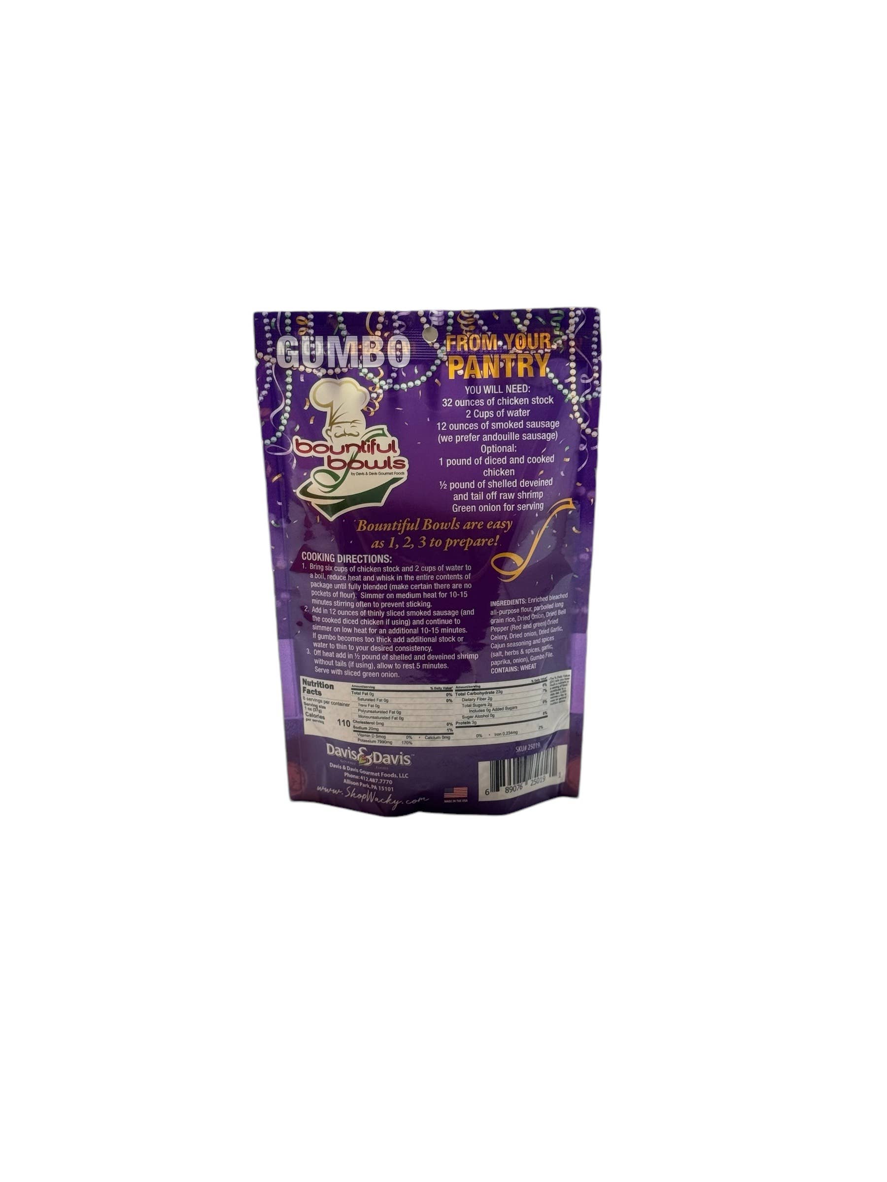 Davis & Davis Gourmet Foods - Wholesale Soup - Bountiful Bowl Gumbo Mix1