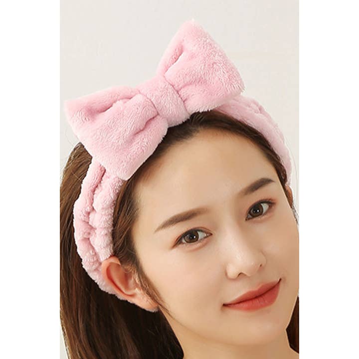 42POPS - Wholesale Fashion Headband - Women's - ..._ SI-26828 Soft Plush Bowknot Spa Headband