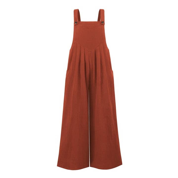 UZ Wholesale Store - Wholesale Jumpsuit - Women's - Solid Color Sleeveless Casual Loose Wide Leg Jumpsuits7
