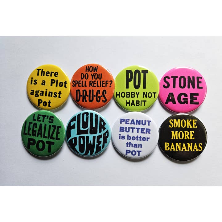 Flip The Record - Wholesale Lapel Pin/Button - Vintage Reproduction Buttons Magnets & Bottle Openers Set 13