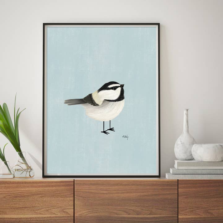 Annie Bailey Art - Wholesale Art Print - Mountain Chickadee - bird illustration Print3