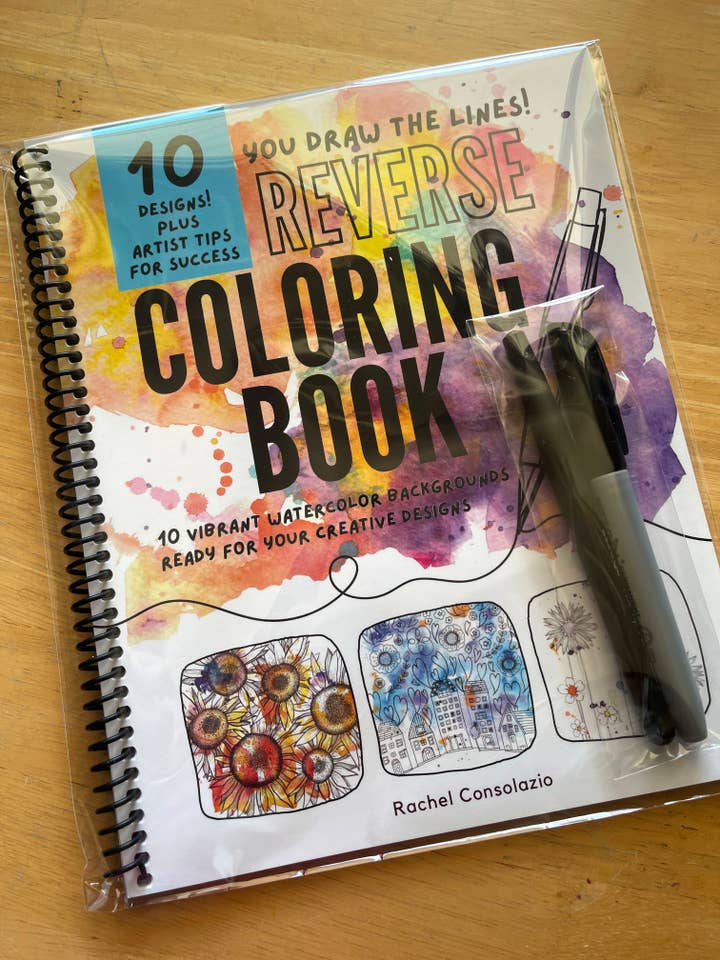 Reverse Coloring Book • Watercolor • Mindful Drawing Prompt for wholesale by RachelC