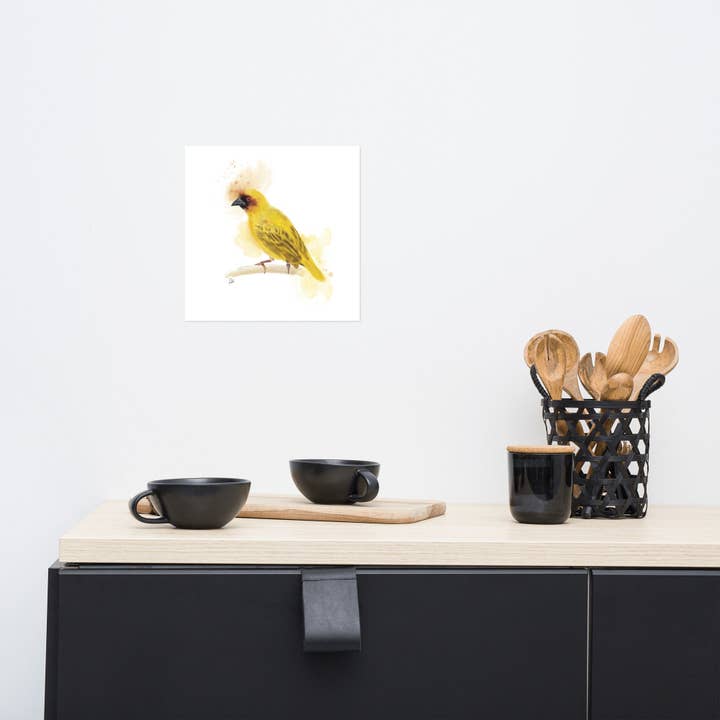 Ruppell's Weaver Bird Watercolor Poster for wholesale by The Shamal