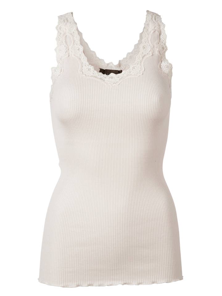 Rosemunde - Vendita all'ingrosso Canotta - Donna - Top in seta con pizzo e schiena profonda