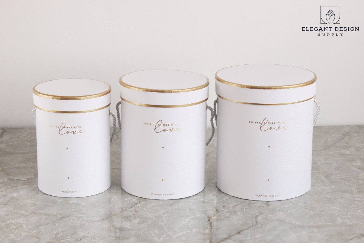 Elegant Design Supply - Wholesale Gift box - Do all things with Love Round Hat Flower Box20