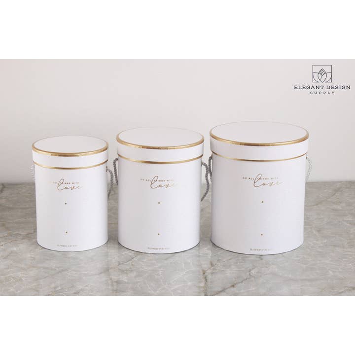 Elegant Design Supply - Wholesale Gift box - Do all things with Love Round Hat Flower Box20