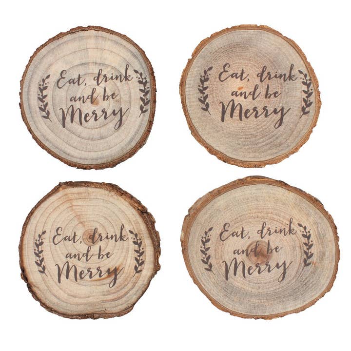 Something Different Wholesale - Wholesale Coasters - Set of 4 Printed Log Coasters