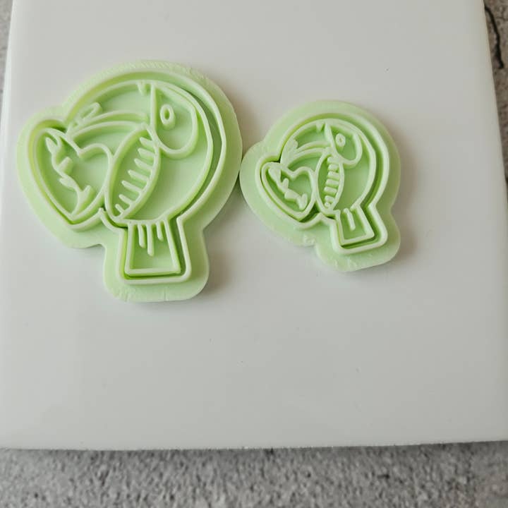 Love Toucan clay cutter, Polymer clay Valentine's day for wholesale by Carambola Desings